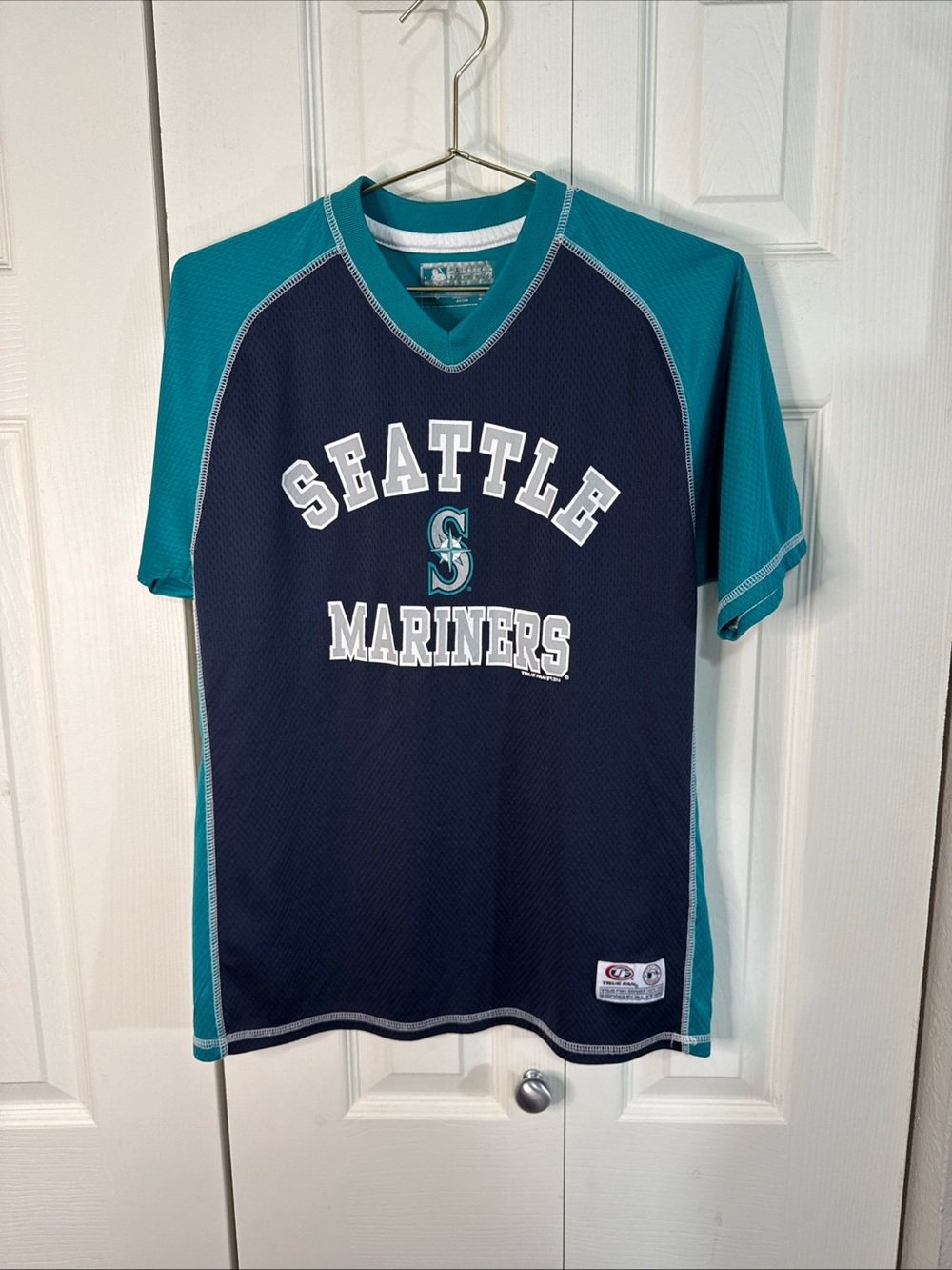 Seattle Mariners Navy & Teal Short-Sleeve Team Polo